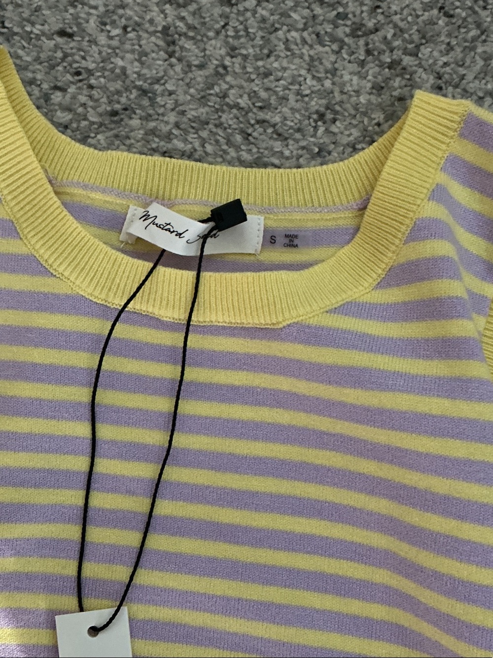 NWT Mustard Seed Knit Top + Skort Set ~ Yellow & Lavender Stripe - Picture 3 of 11